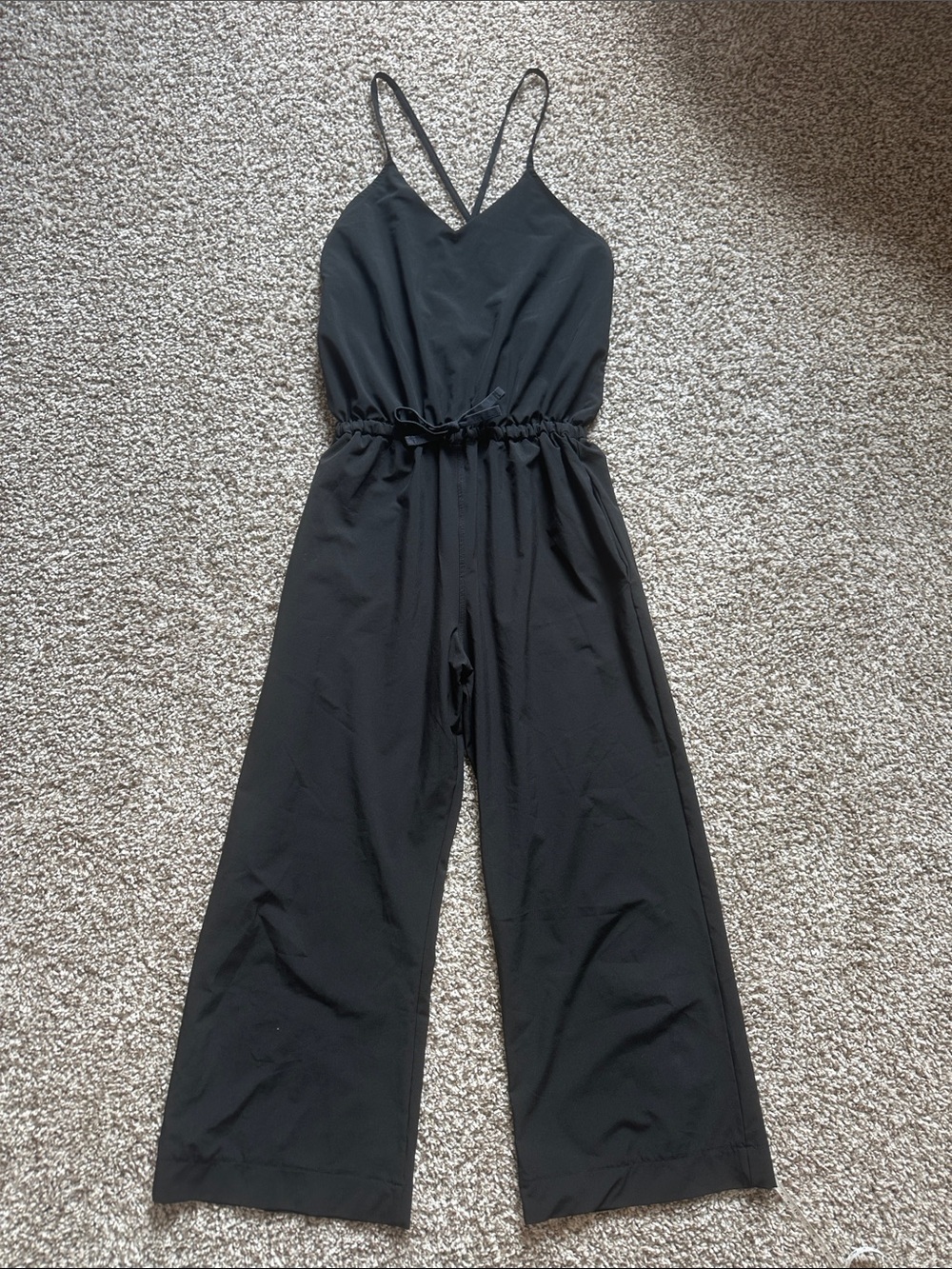 Albion Black Wide-Leg Spaghetti-Strap Jumpsuit